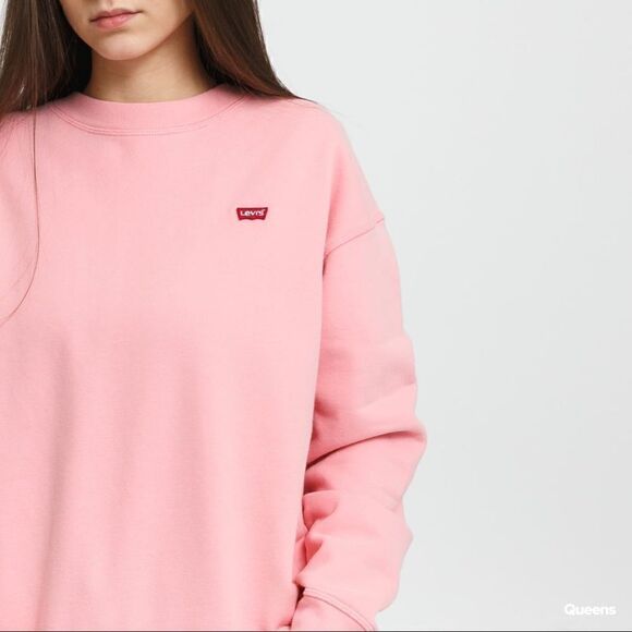 Levi's Sweatshirt Relaxed Fit Pink Red Women's Size Medium M Brushed Fleece New - Picture 6 of 15